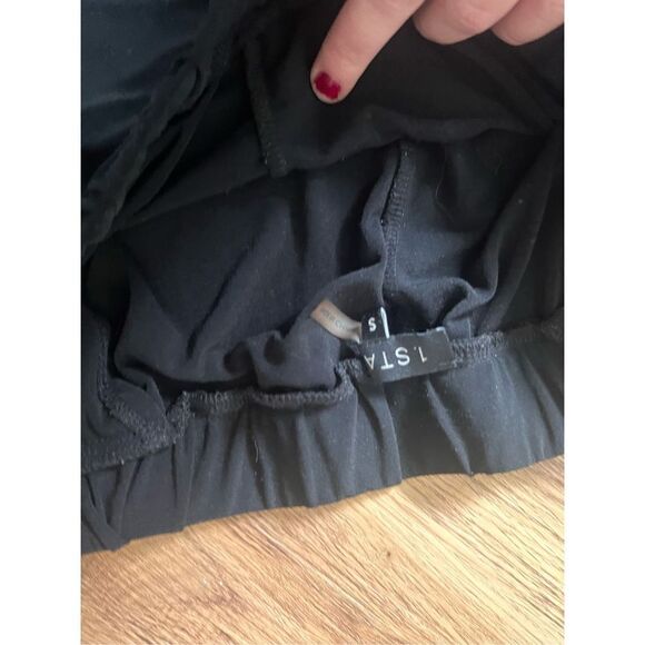 1.state black open leg side ankle pants soft comfy size small - Picture 3 of 4